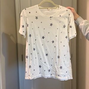 White and navy star shirt